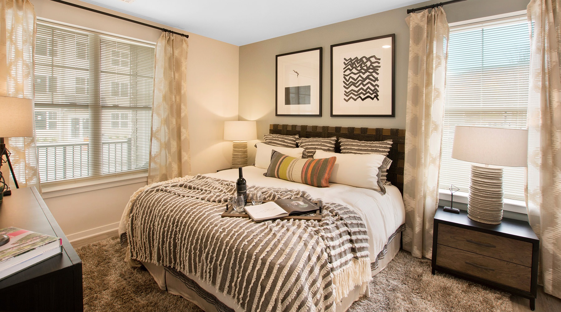 Woodgrove at Sterlington Bedroom with windows and neutral wall paint